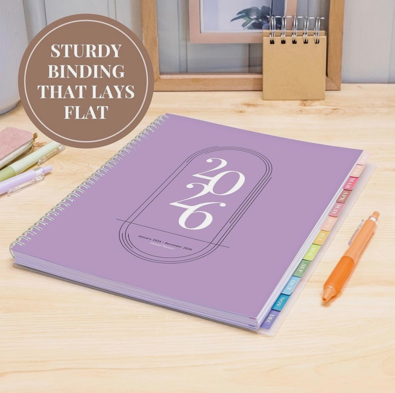 Rileys 2026 Weekly Monthly Planner Lilac Spiral Agenda Calendar NEW Sealed