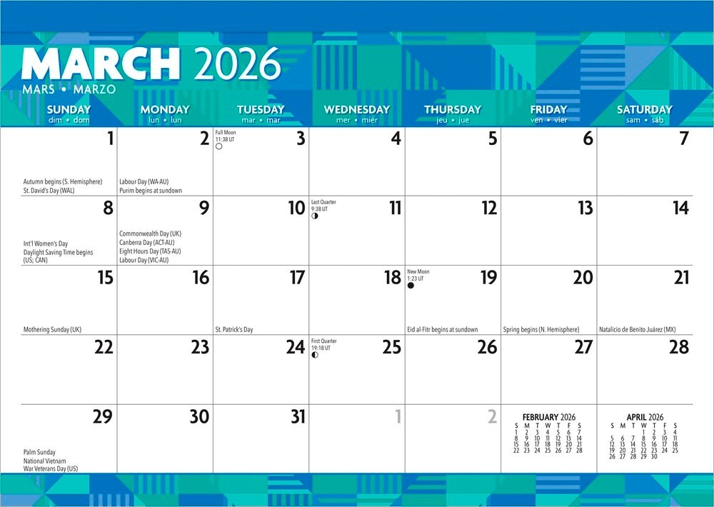 Large Print | 2026 17×12 Inch Monthly Desk Pad Calendar