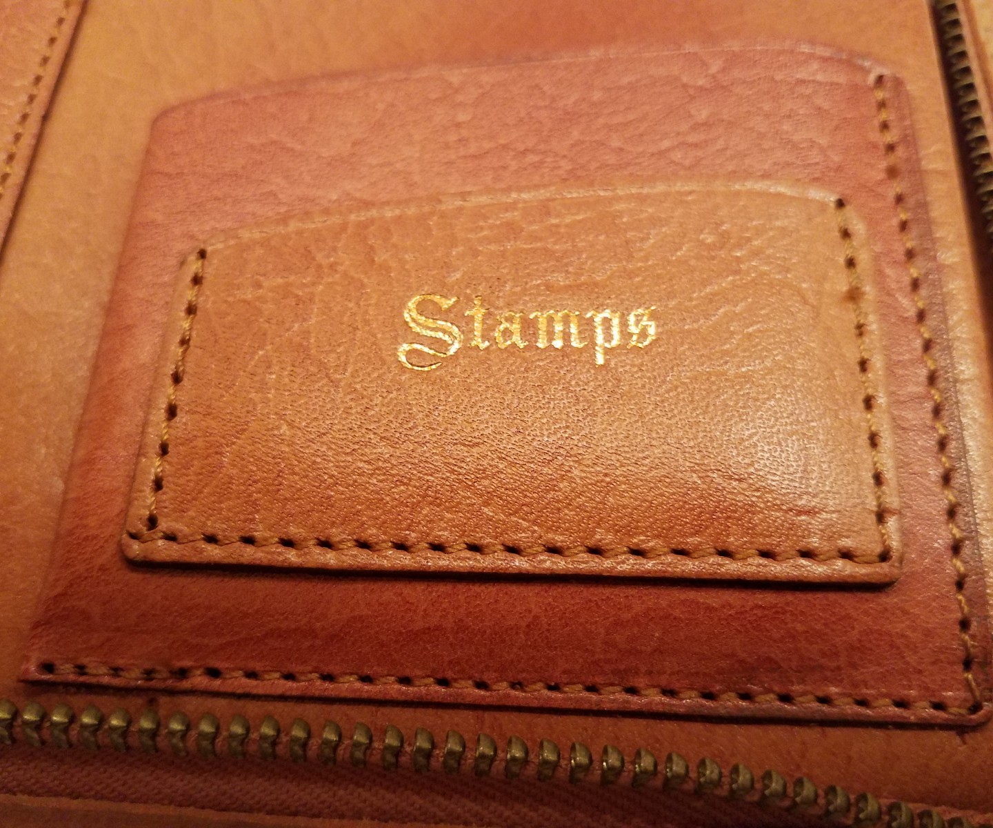 40’s 50s TAN COWHIDE LEATHER PLANNER AGENDA MADE IN ENGLAND CHECKBOOK ZIP AROUND
