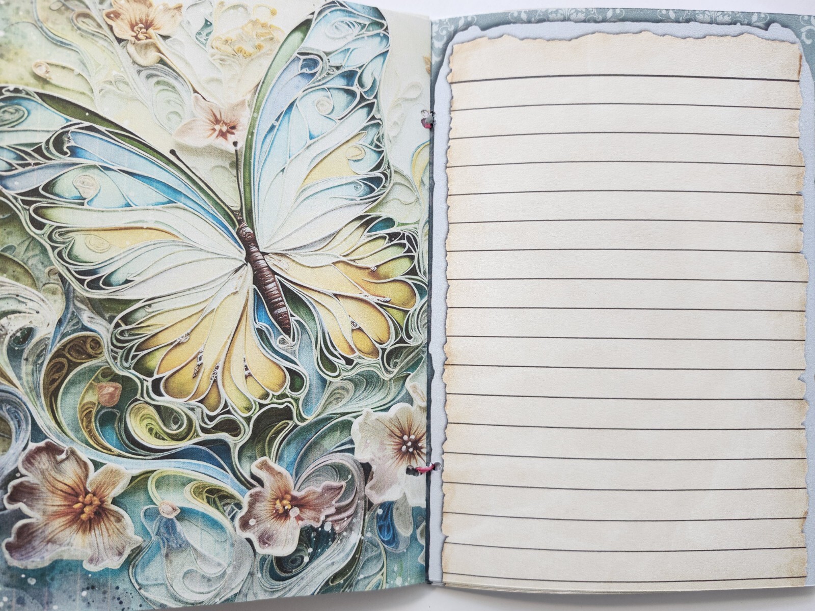 Junk Journal Booklet “BEAUTIFUL BUTTERFLIES” HANDMADE Cards, Pockets, Ephemera