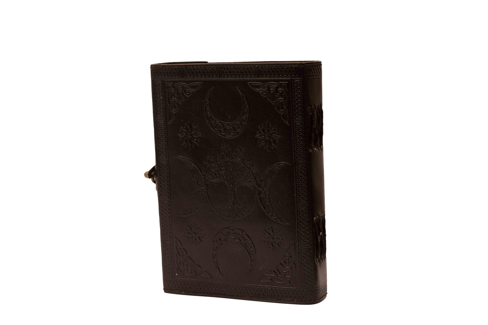 Book Of Shadows Leather Journal with Semi Precious 6x8x1.25 inches, Black