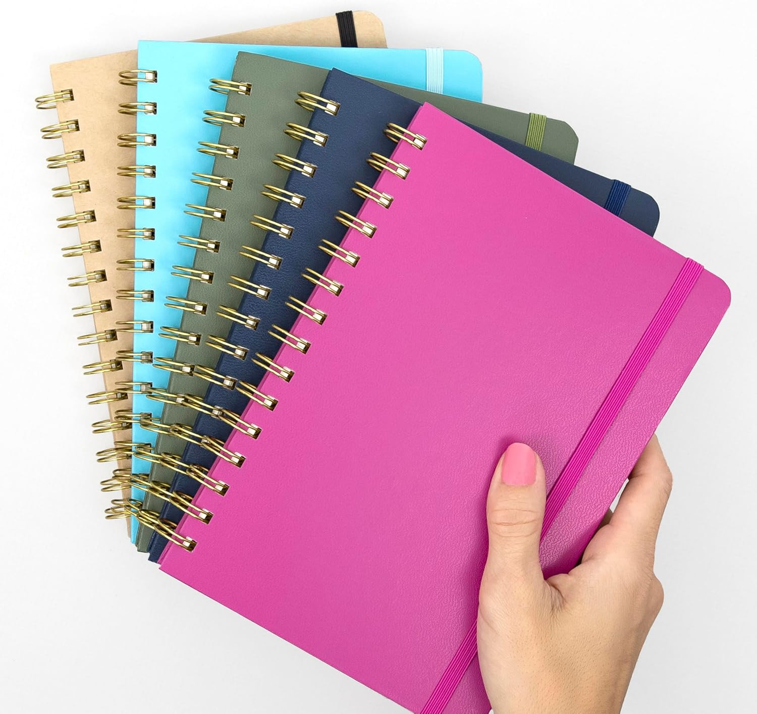 Graph Paper Spiral Notebook & Journal, (Blush), 160 Pages, Medium 5.5 inches x 8