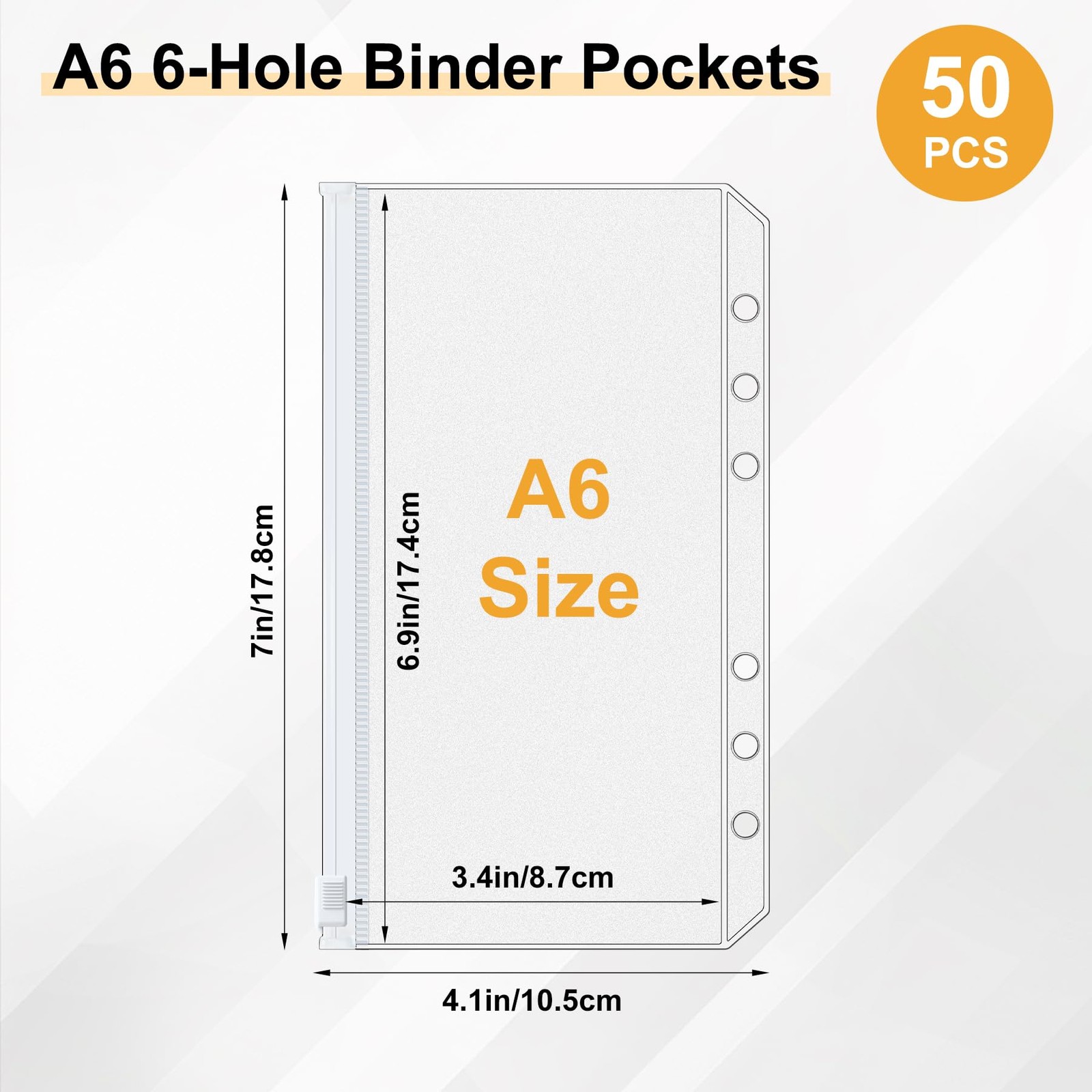 50pcs A6 Binder Pockets 6-Hole Budget Binder Inserts Cash Stuffing Envelopes …