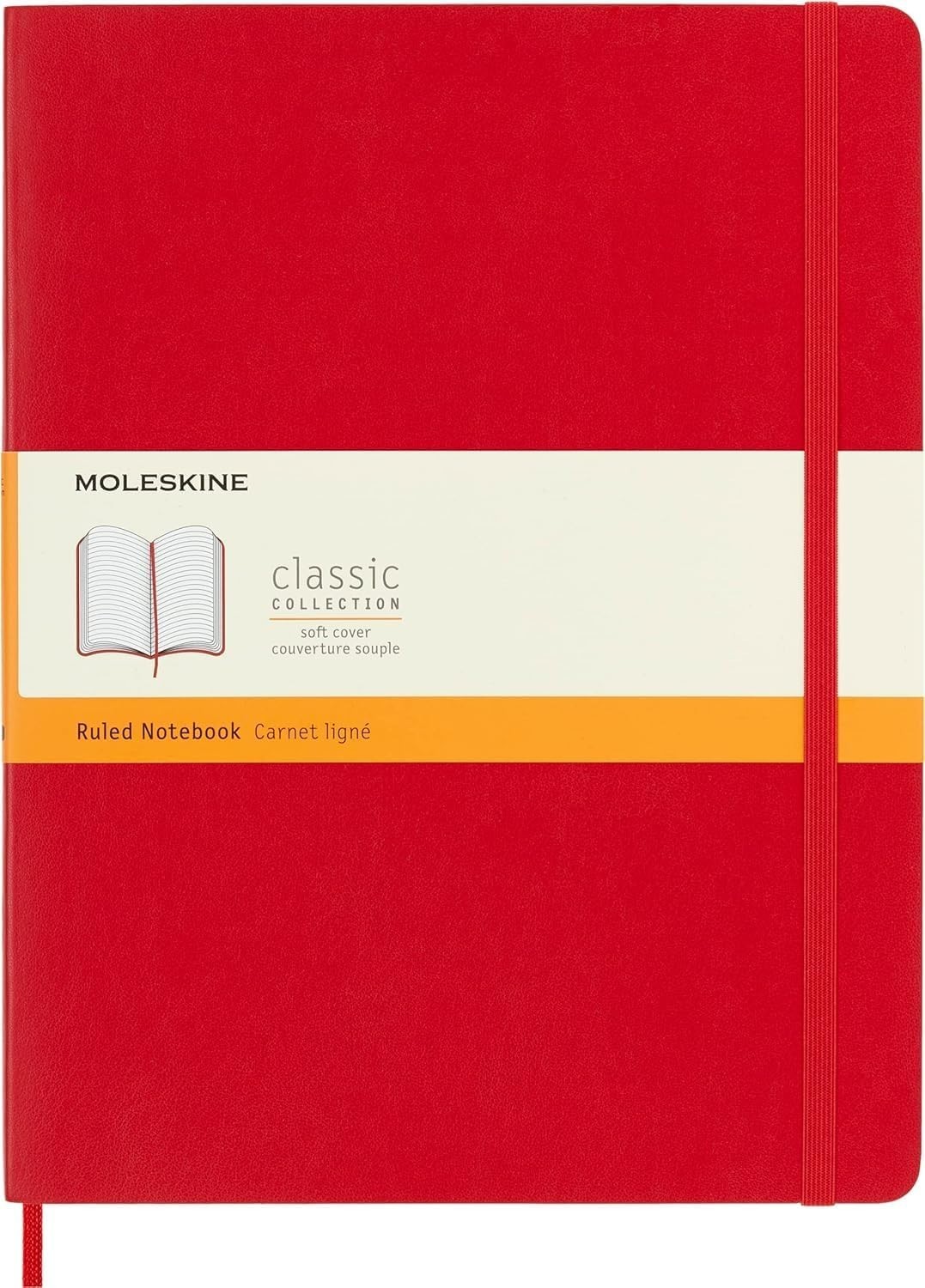 Moleskine Classic Ruled Notebook Large 7.5″x9.75″ / 19x25cm Soft Cover NEW Red