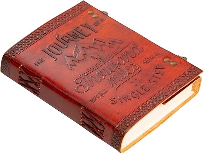 Leather Journal Handmade 7×5” Vintage Diary Notebook Double Lock 200 Blank Page