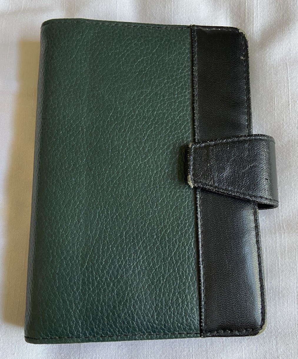 Vintage Cambridge 6 Ring Snap Compact Planner Binder Organizer – Green/Black