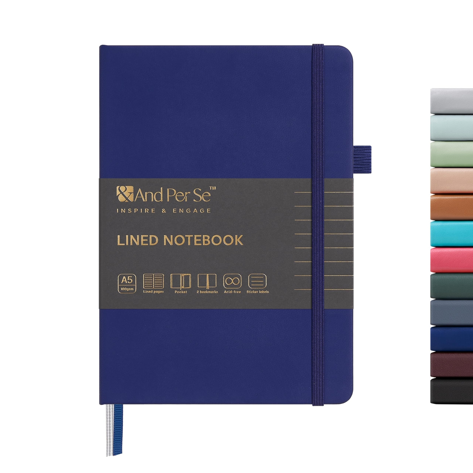 &And Per Se Lined Journal Notebook, 160 Pages, A5 5.7 x 8 inches College Rule…