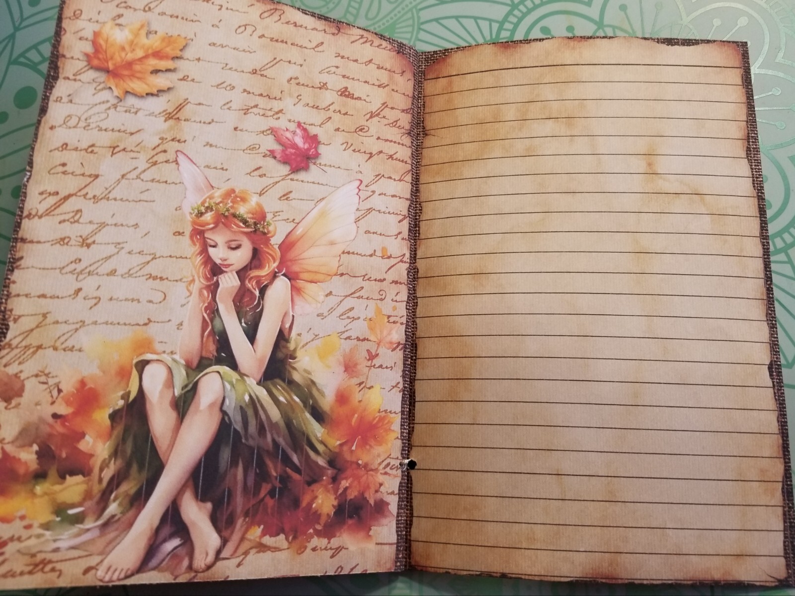 Junk Journal Blank Booklet “FOREST FAIRIES” HANDMADE FULL SIZED 9X6 40pgs