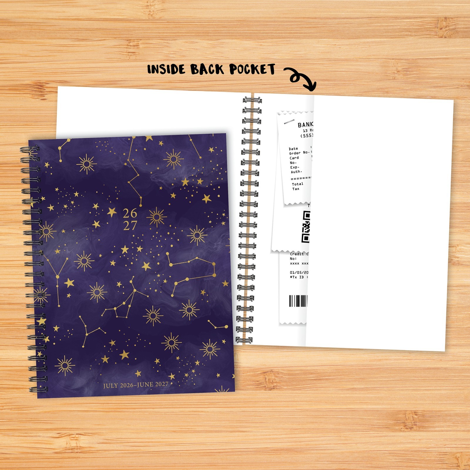 Starry Intentions Academic Year July 2026 – June 2027 6.5″ x 8.5″ Weekly Planner