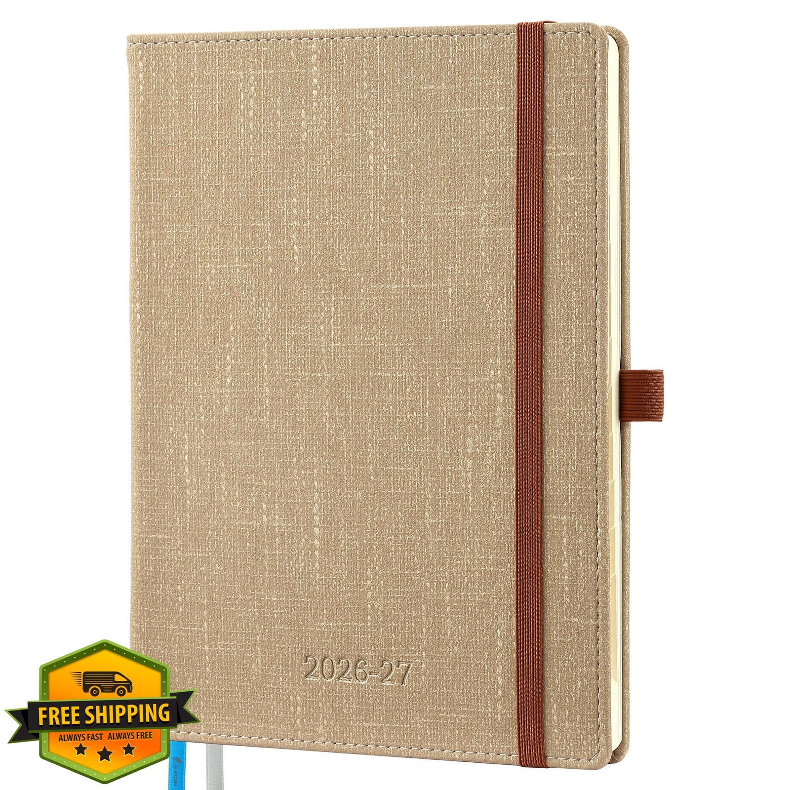 IN-LUXPRO Planner 2026-2027 Khaki Medium-6.5″ x 8.5″ Horizontal