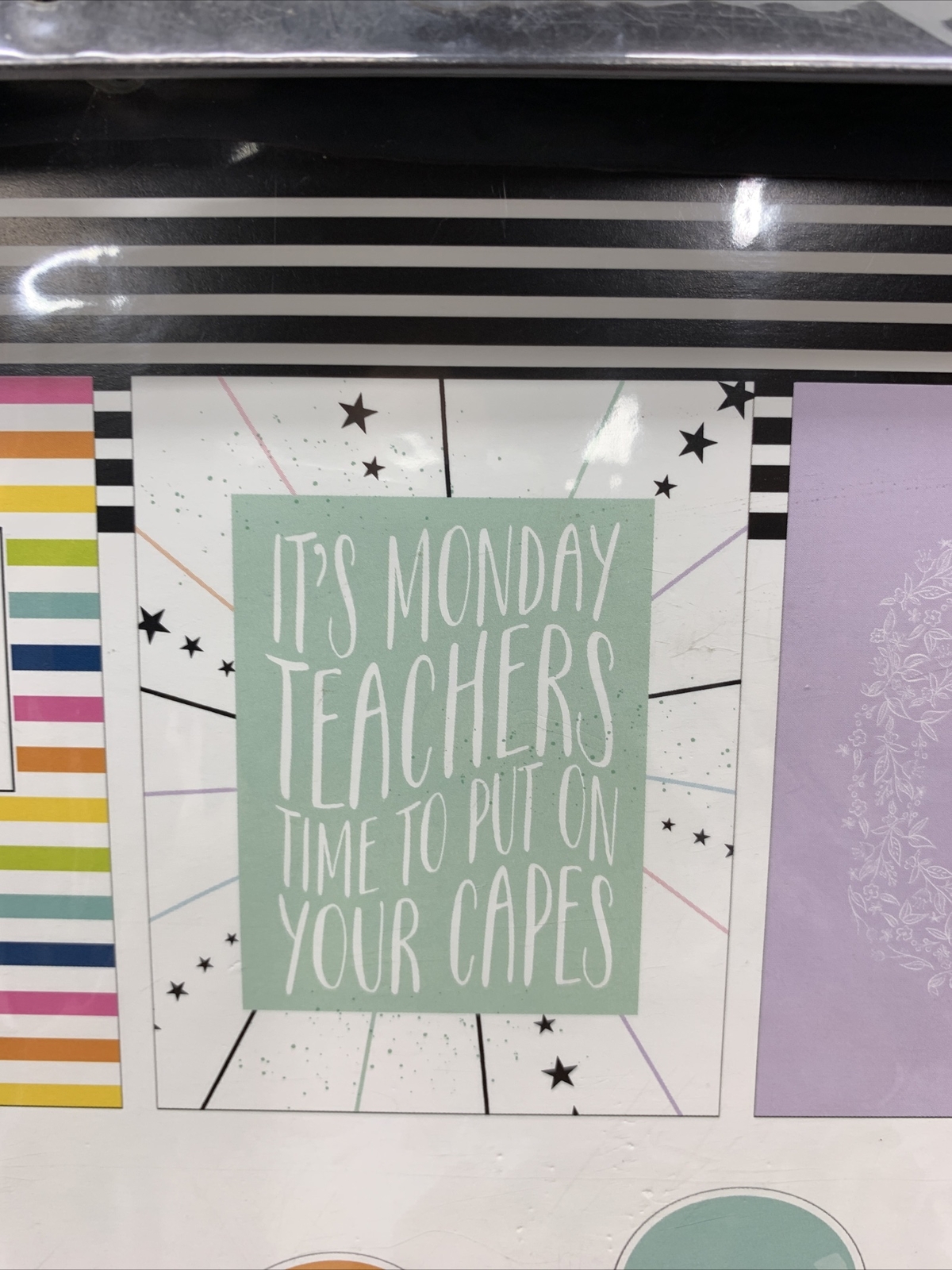 Happy Planner teacher prints & diecut 41 pcs IN THIS CLASS WE STICK TOGETHER