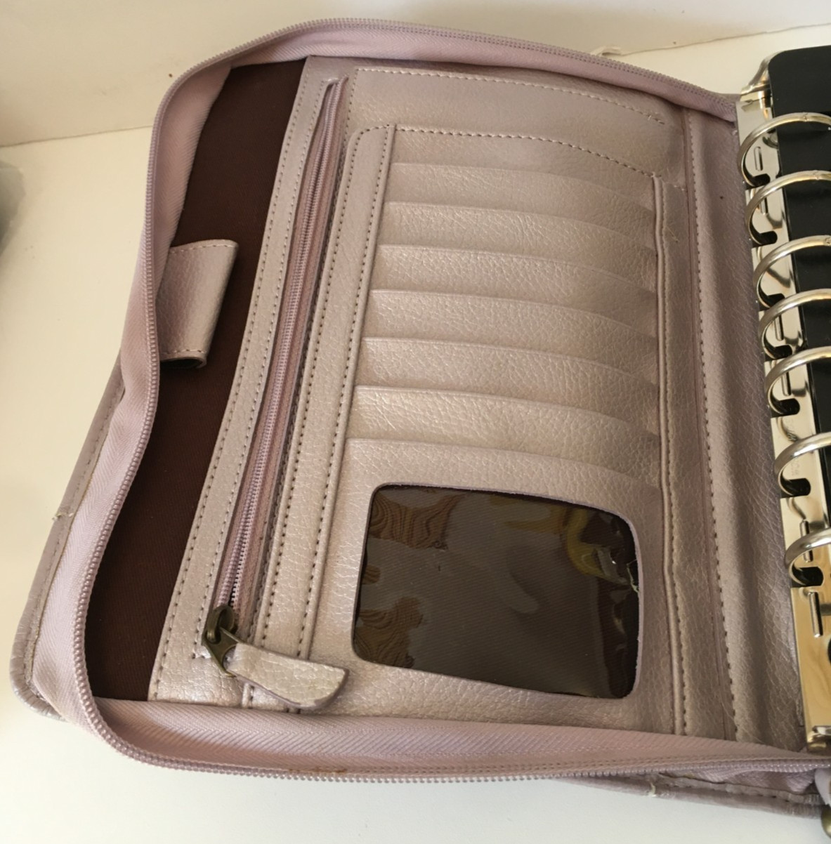 Franklin Covey Light Purple Full Grain Leather CL 12215 7 Ring Binder Organizer