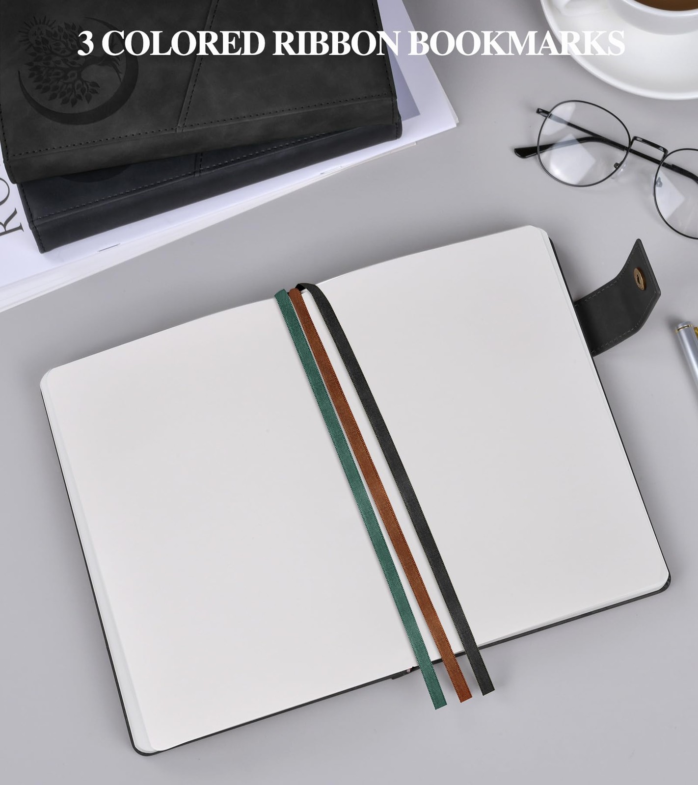 A5 Hardcover Leather Sketchbook – 200 Pages Blank Paper, Unlined Notebook