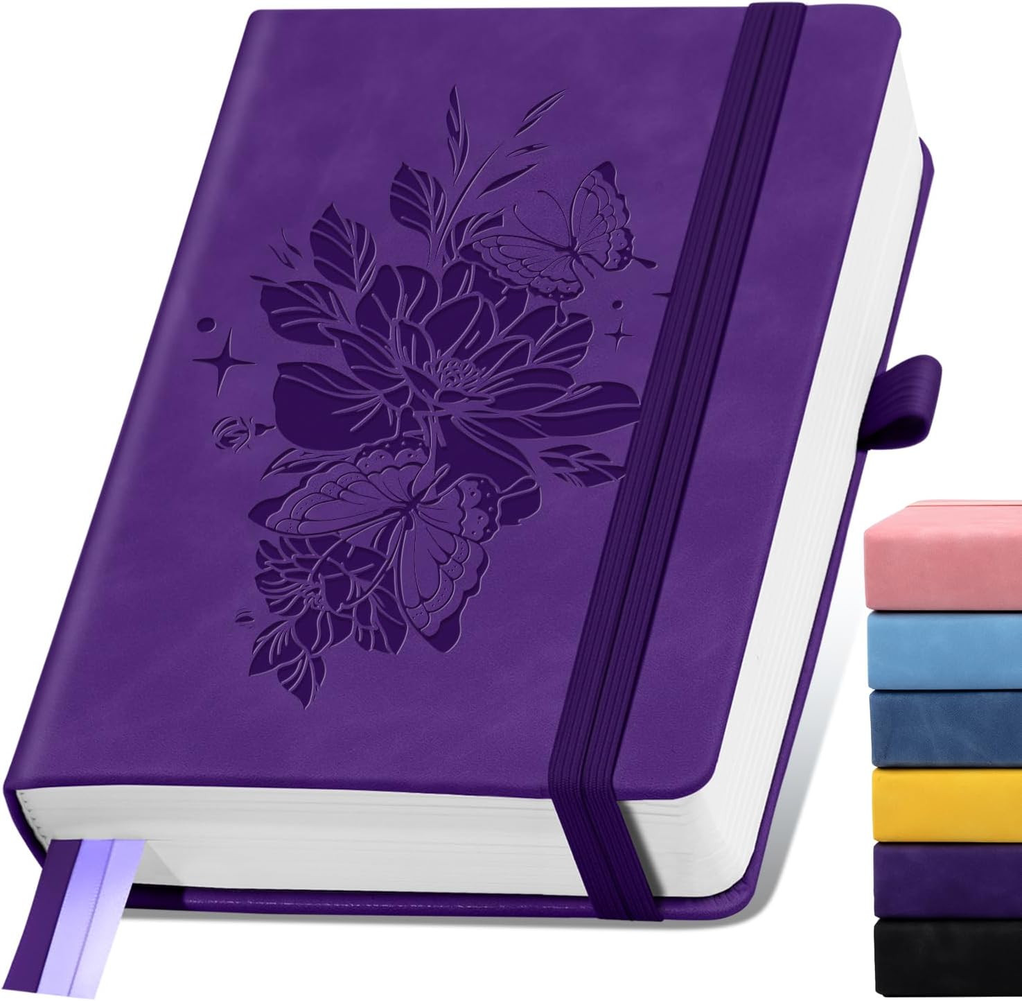 Lined Journal Notebook 365 Pages, A5 Leather Journals for Writing Women & Men, H