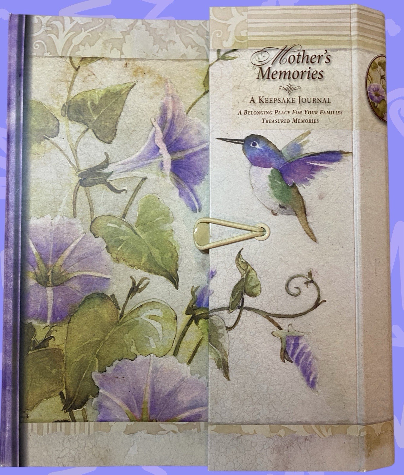 Mothers Memories Journal Keepsake Binder Pockets Acid Free Hummingbird Flowers