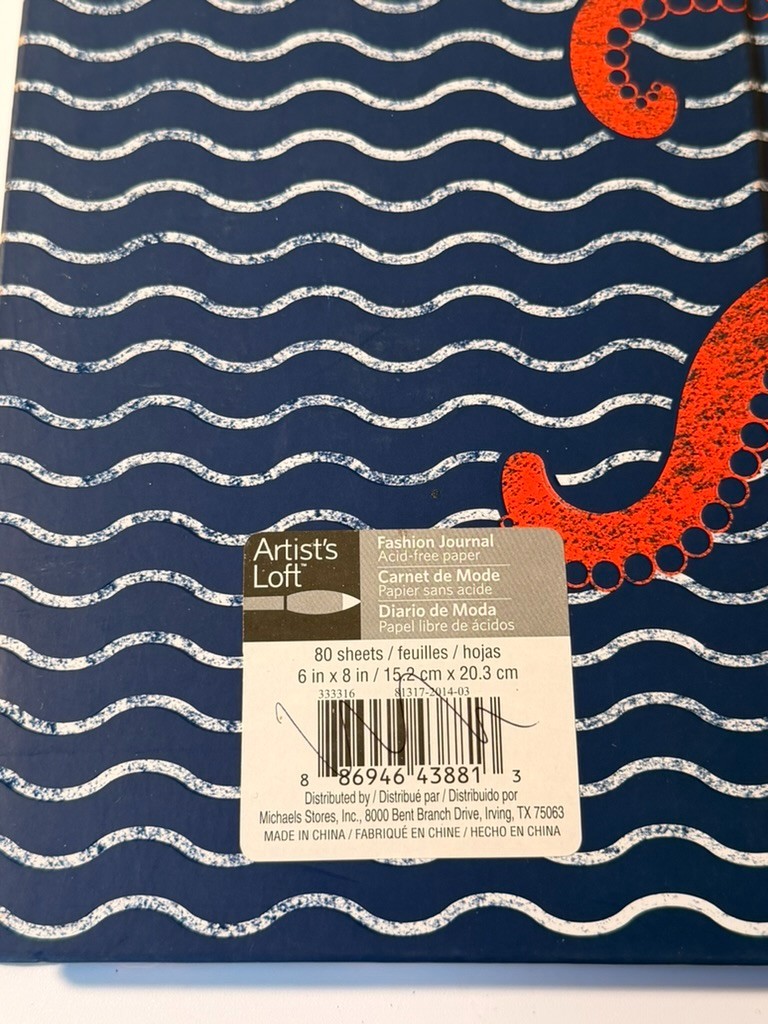 Artist’s Loft Journal Octopus Dark Day Cover Unique – Acid-Free Paper Unlined