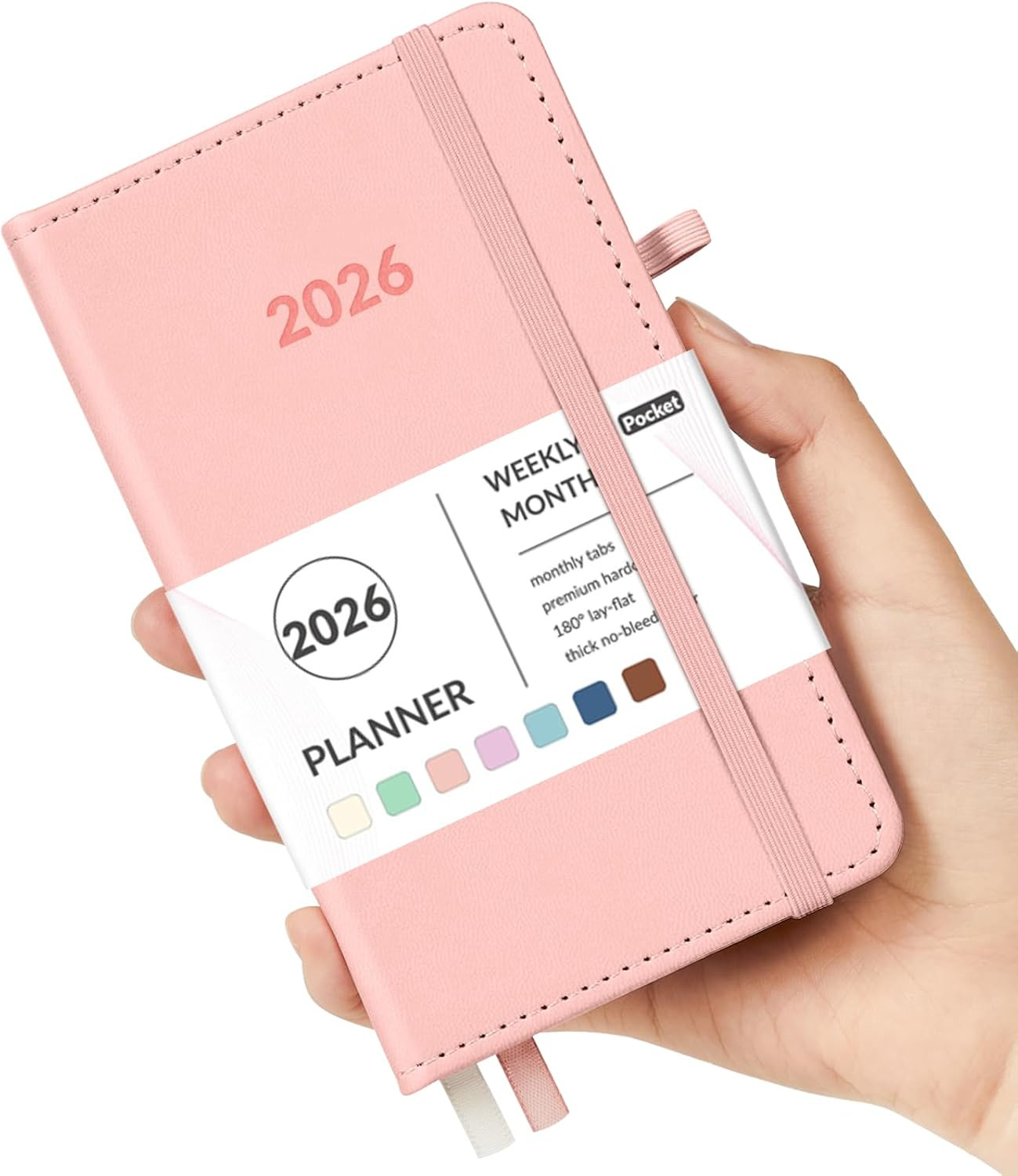 Pocket Planner 2026, Weekly Monthly Planners with Month Tabs for Purse, 3.5″ x 6