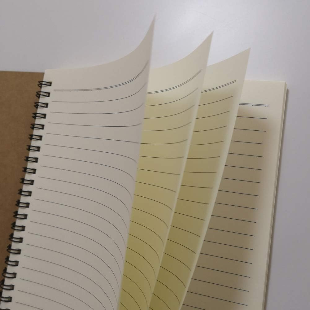B5 Spiral Notebook, 70 Sheets Lined, Brown Kraft Cover, 10.5 x 7.3 Journal