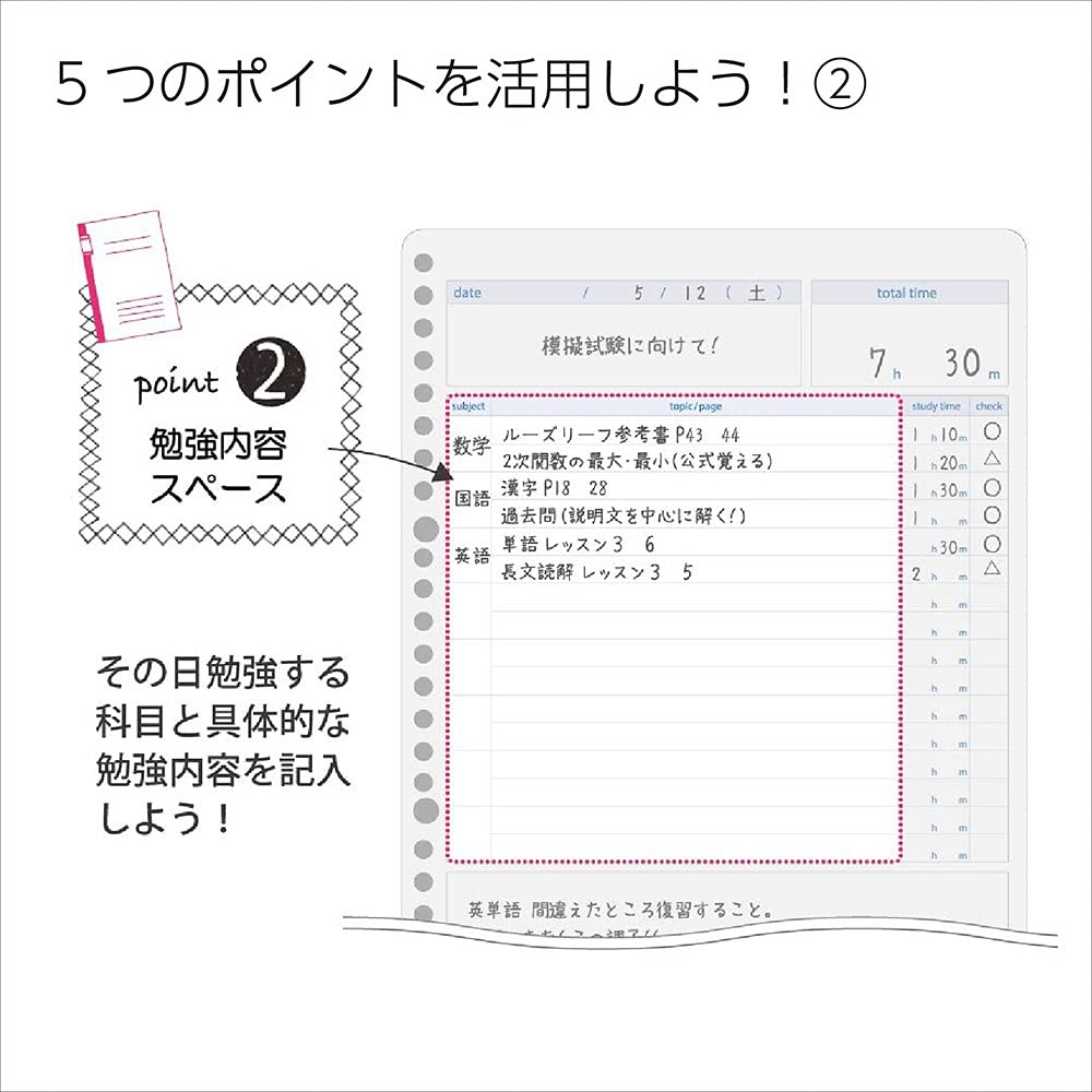 Campus Study Planner, Loose-Leaf, Daily Ruled List, Set of 2