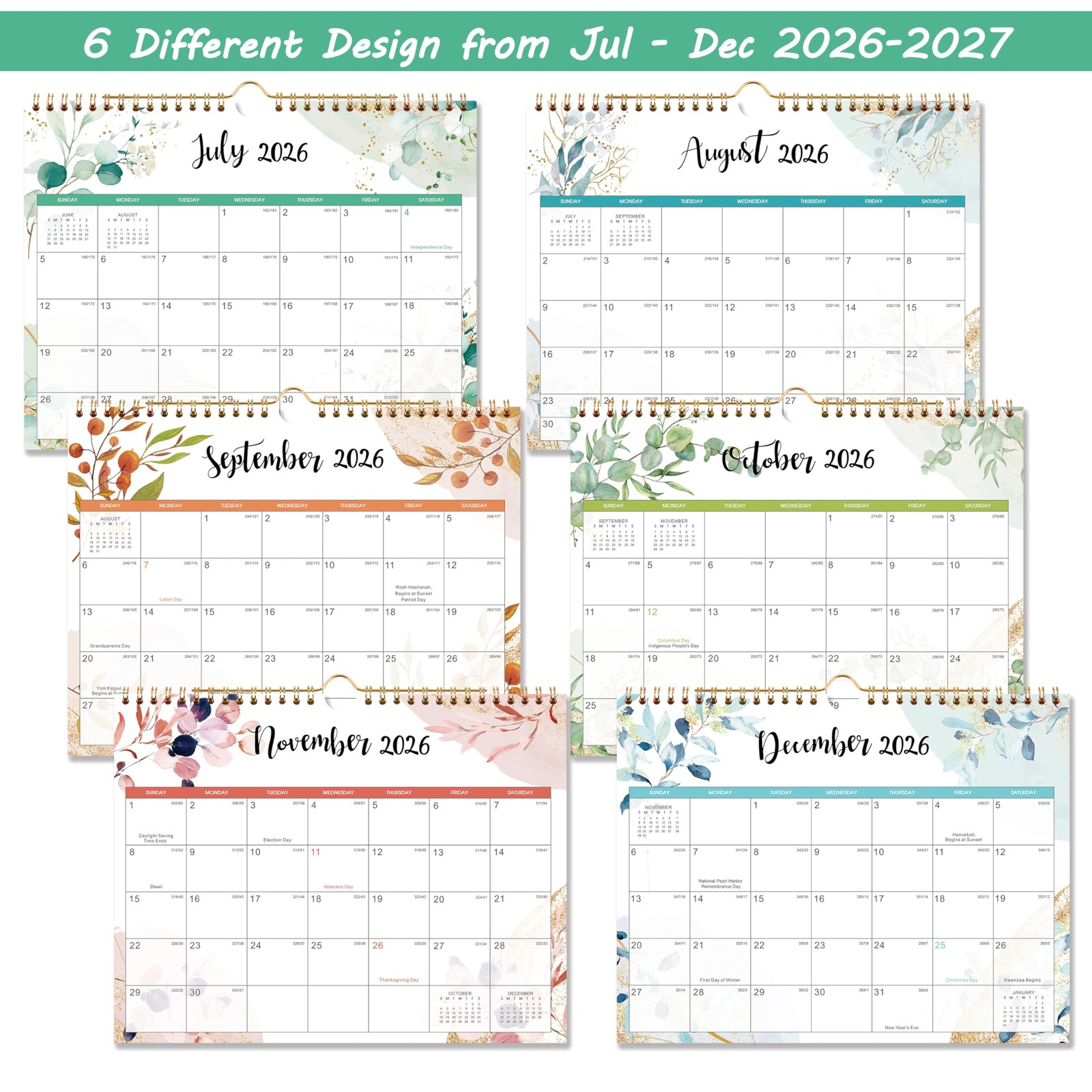 2026-2027 Calendar – Wall from Medium (8.5″ x 11″), White