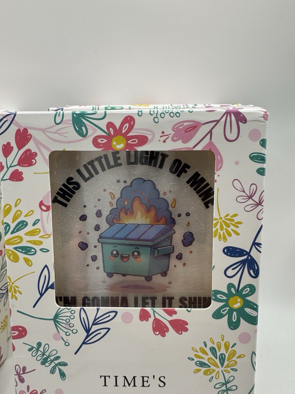 Dumpster Fire Desk Calendar Wood Block Perpetual Acrylic Funny Coworker Gift