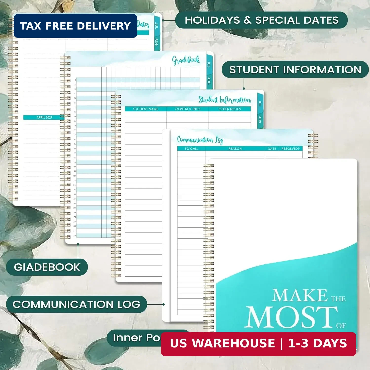 Teacher Planner 2026-2027 – Teacher Lesson Planner, July 2026 – June 2027, 8.5″