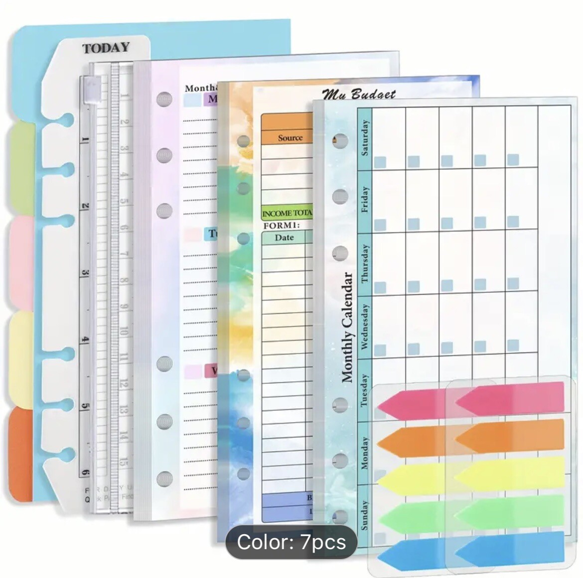 A6 Planner Inserts Monthly Weekly Planner Refills Expense Budget Sheets