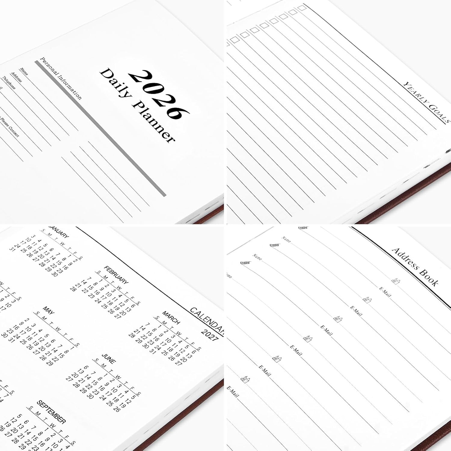 2026 Daily Hourly Planner – One Page a Day, 2026 Diary 5.7 X 8.3″ Hardcover Week