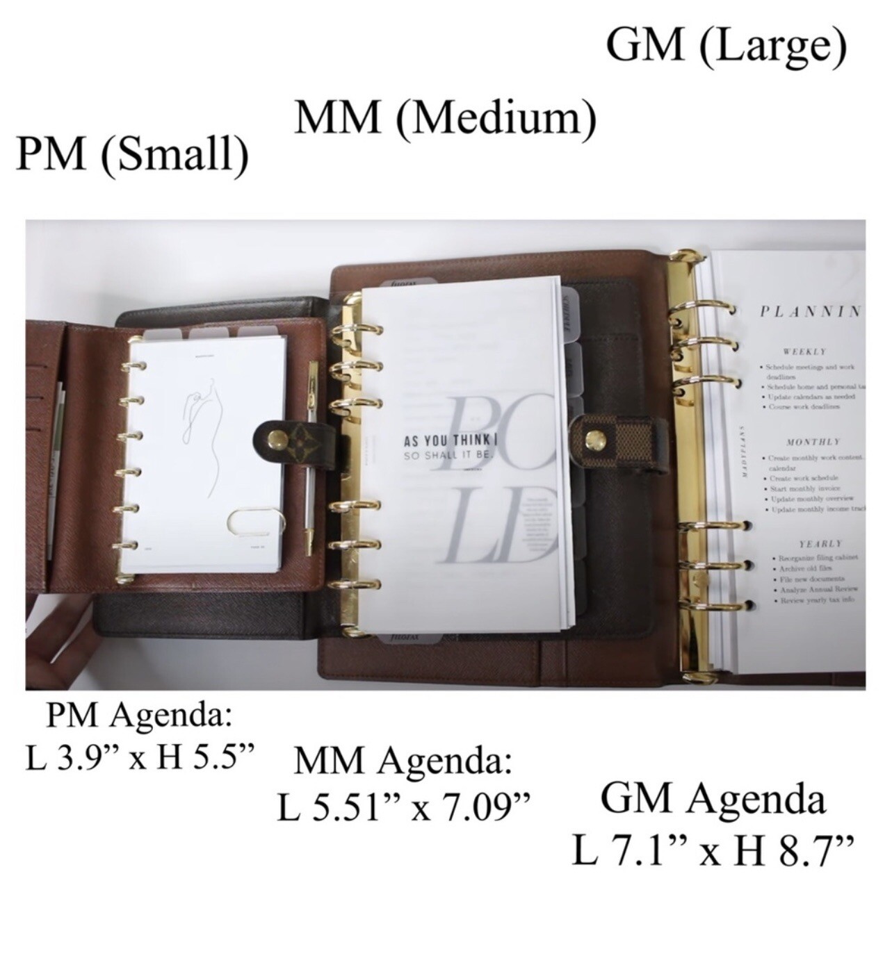 2024 Calendar FITS Louis Vuitton PM Small Agenda: Weekly Organizer+Filler Pages+