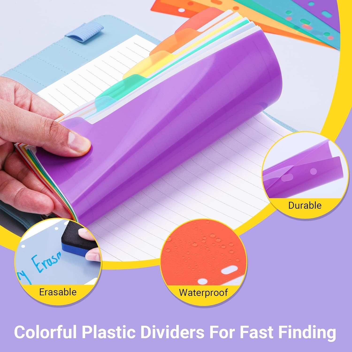 A6 Refill Paper 135 Sheets with 12 Dividers for 6-Ring Binders Notebook Journal