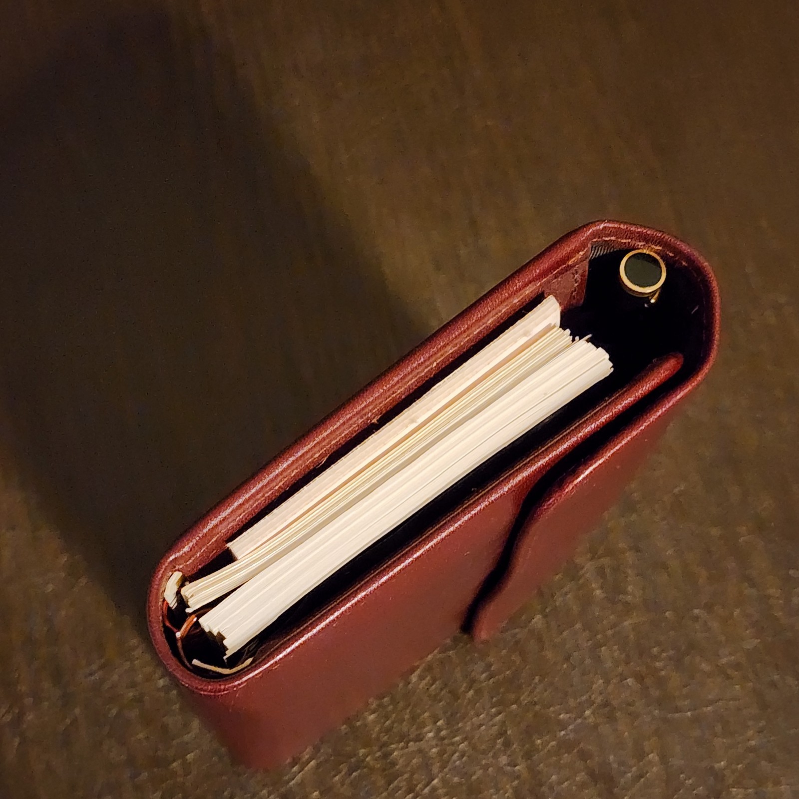 Vintage 1987 Harper House Genuine Leather Small Planner Agenda Burgundy w/ Pen