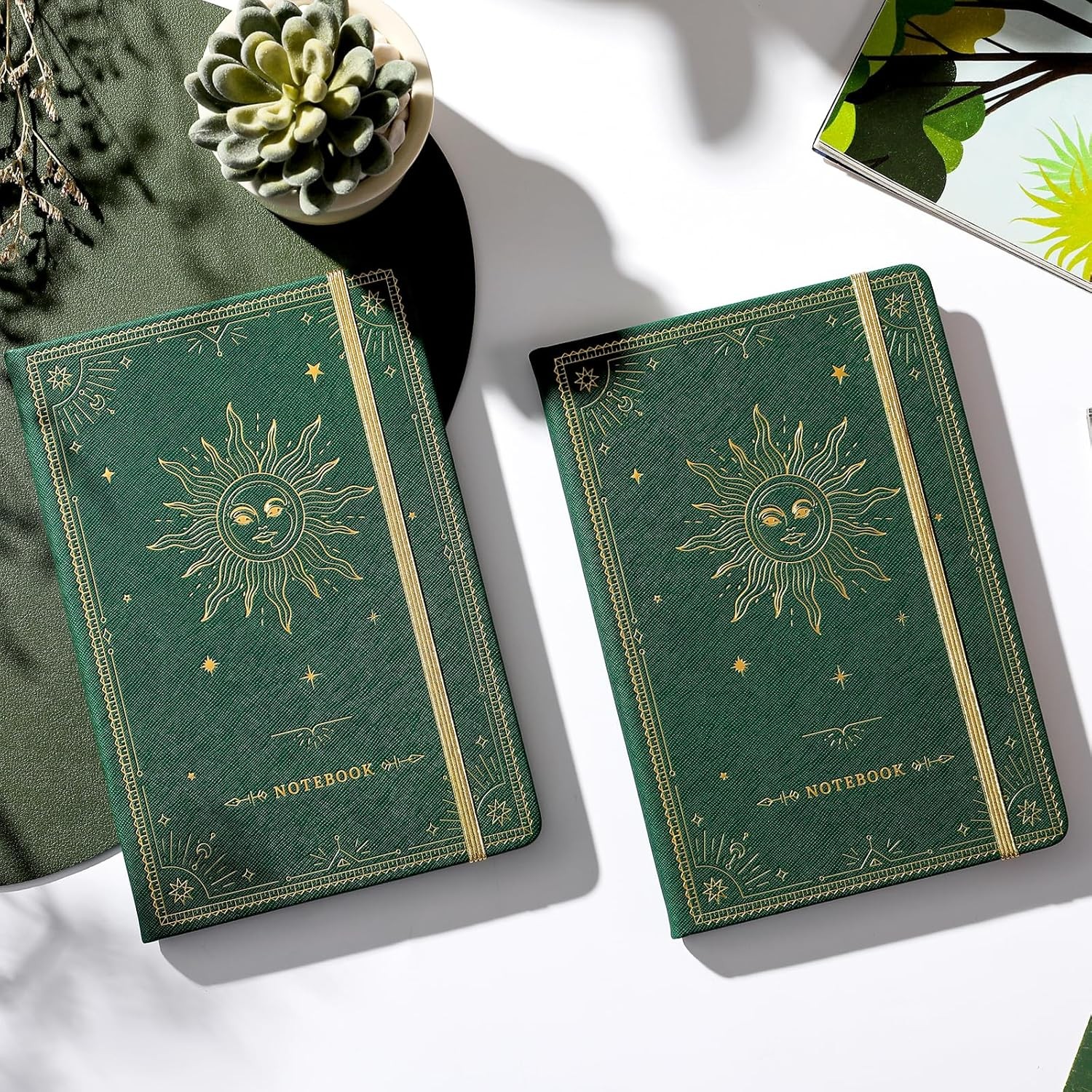 Artfan Ruled Notebook/Journal – Premium Thick Paper Faux Leather Dark Green