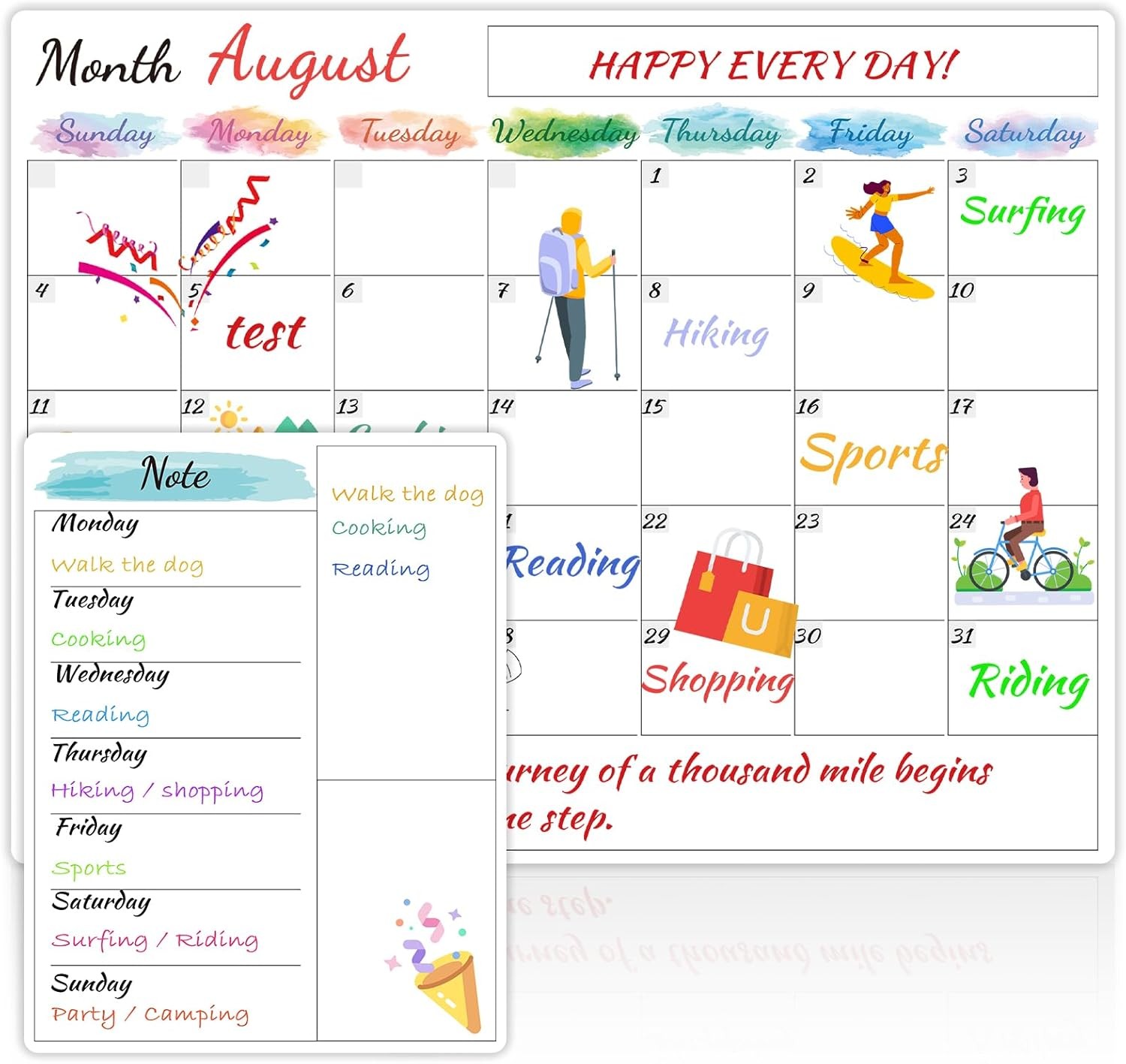 Dry Erase Magnetic Monthly Calendar Whiteboard With Weekly Planner For Fridge