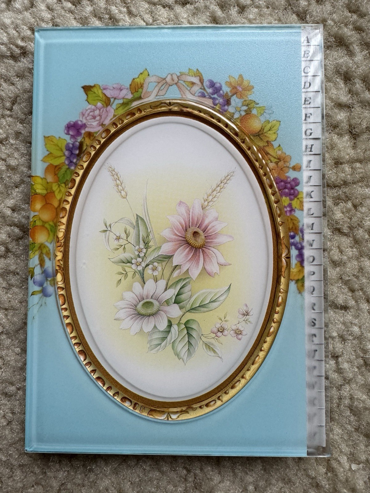 Floral Address Books Hardcover Laquer 3.5×5″ Wildflowers Blue Pink Lavender Gift
