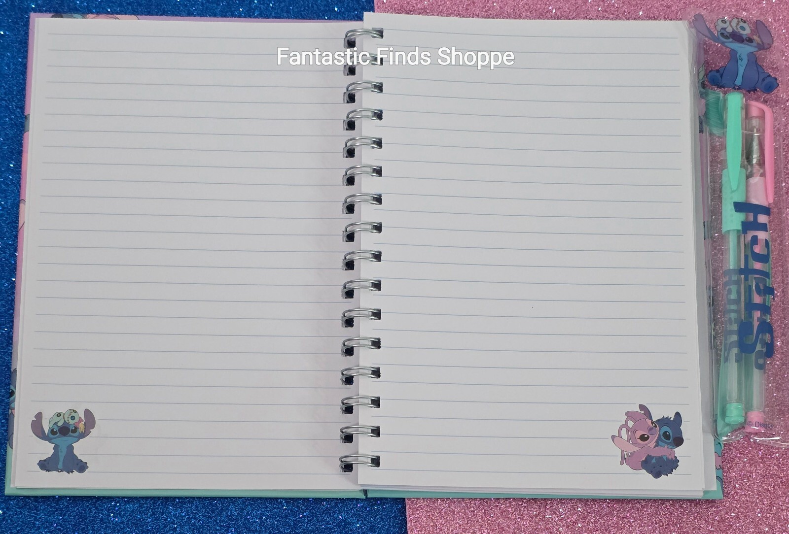 Disney Stitch Angel Scrump BFF Pen Set & Spiral Notebook Journal NEW UNUSED