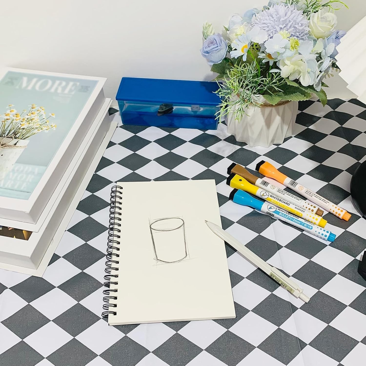 Blank Spiral Notebook, 1-Pack, Soft Cover, Sketch book, 100 Pages / 50 Sheets