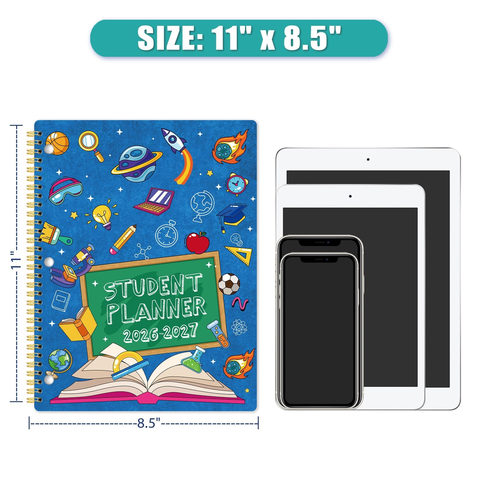Student Planner 2026-2027 – Planner, School 8.5″ x 11″, Multi-colored