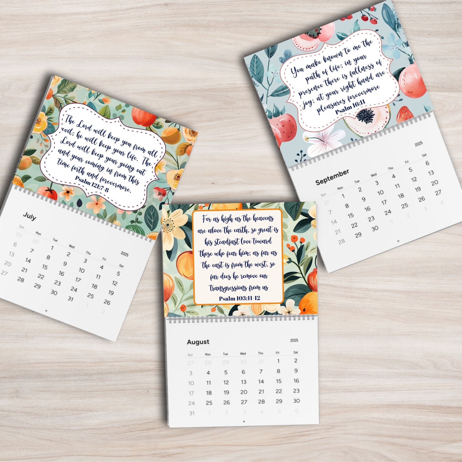 Psalms 2026 Wall Calendar 12 Month 11″ X 8.2″ Bible Verse Wall Calendar