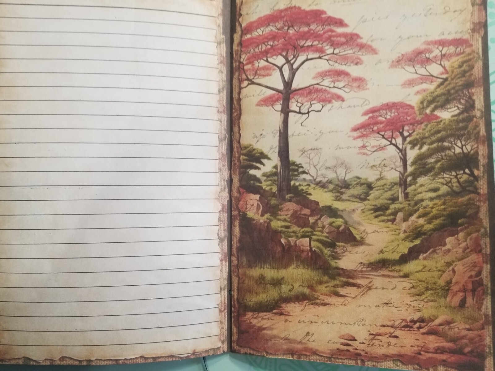 Junk Journal Blank Booklet “WILD KINGDOM” Nature HANDMADE LG 8.5″x5.5″ 40pg