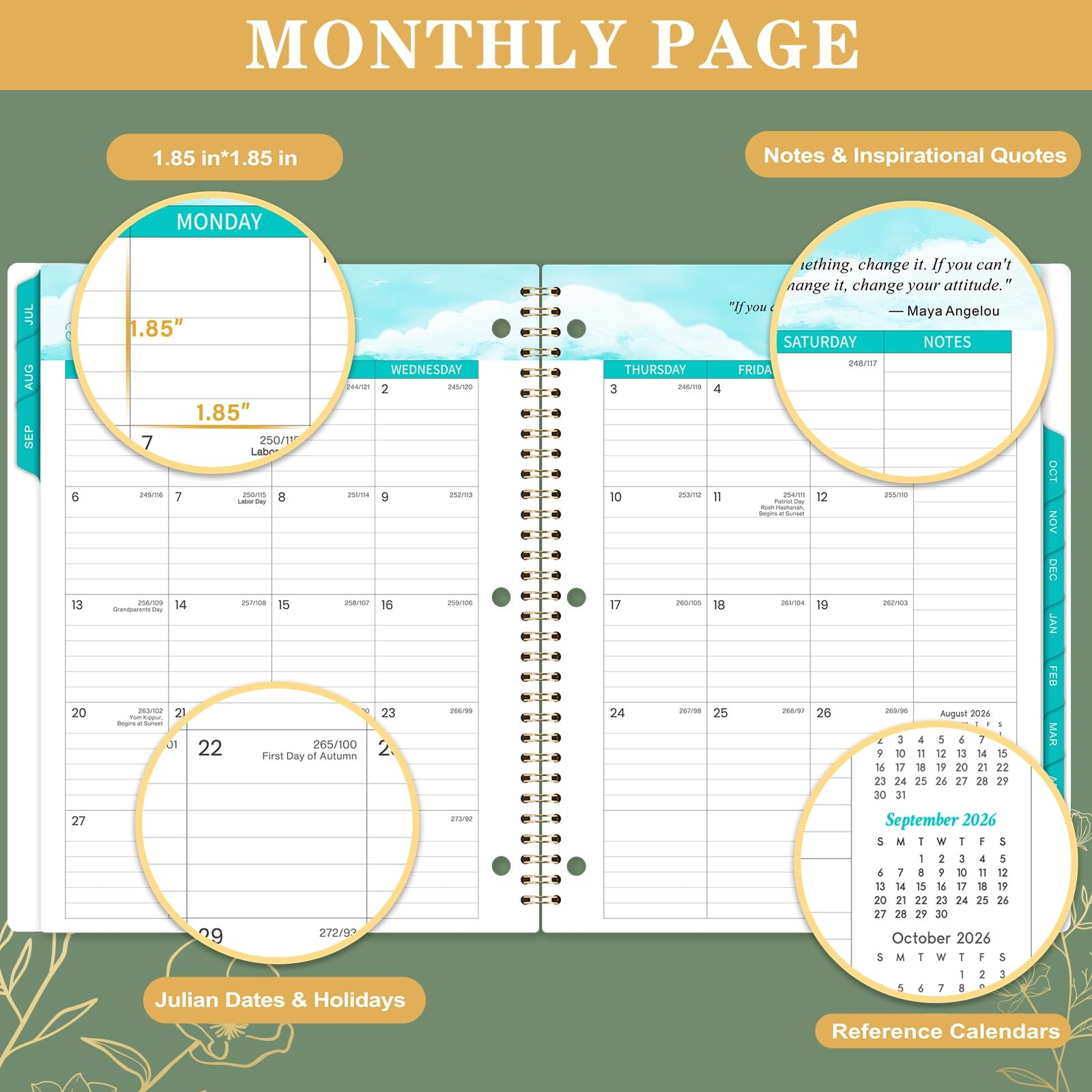 Student Planner 2026-2027 – School 2026-2027, JULY 9“ x 11”, Green