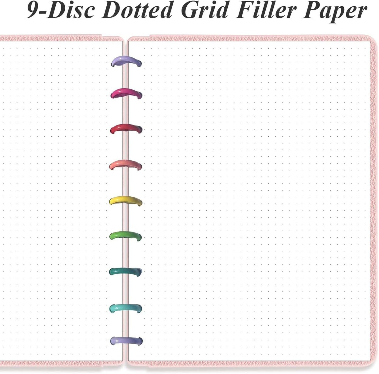 200 Sheets Compatible 9-Disc Discbound Dotted Grid Refill Paper 7×9.25 Inches