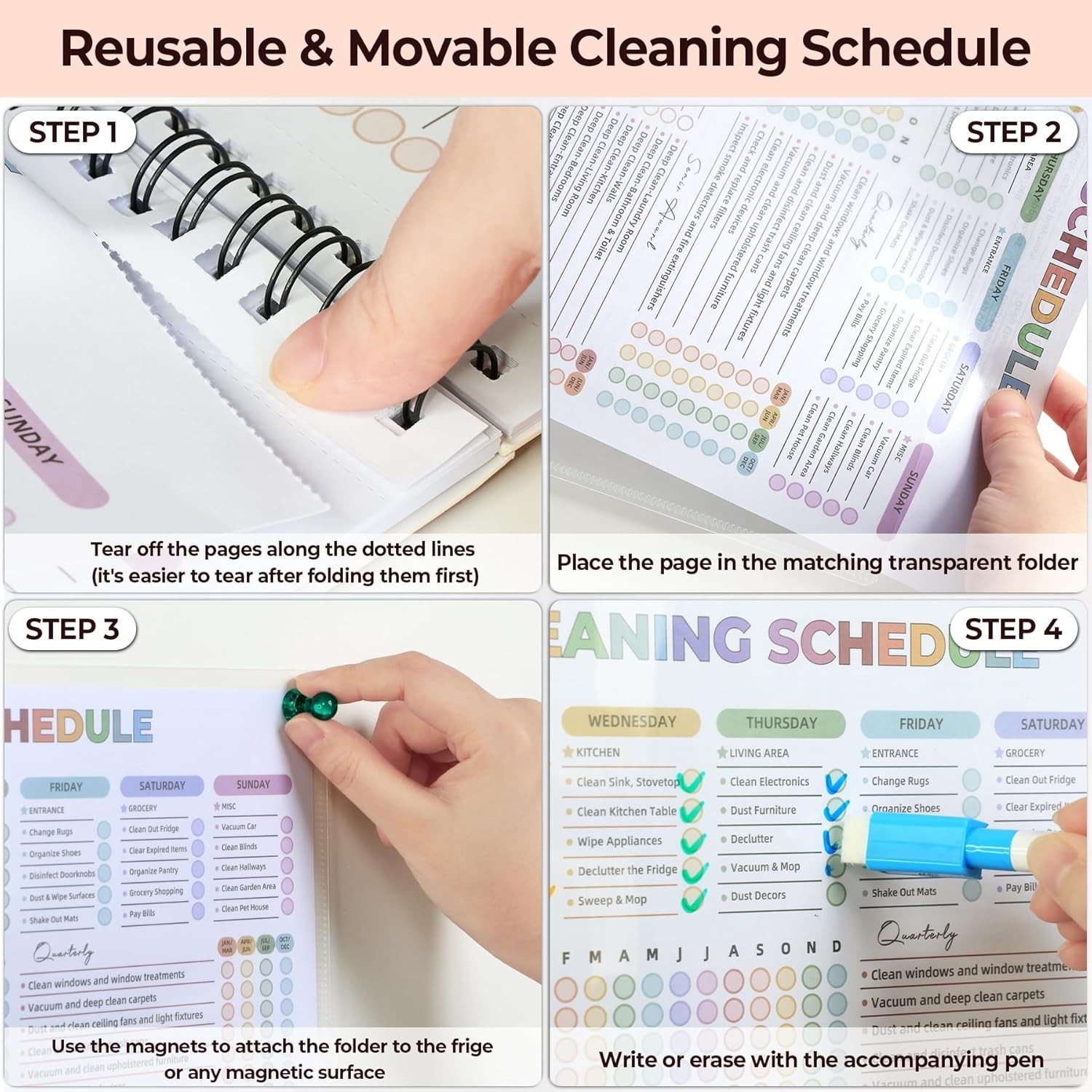 Adhd Cleaning Planner – Reusable Adhd Cleaning and Organizing Planners Adhd C…