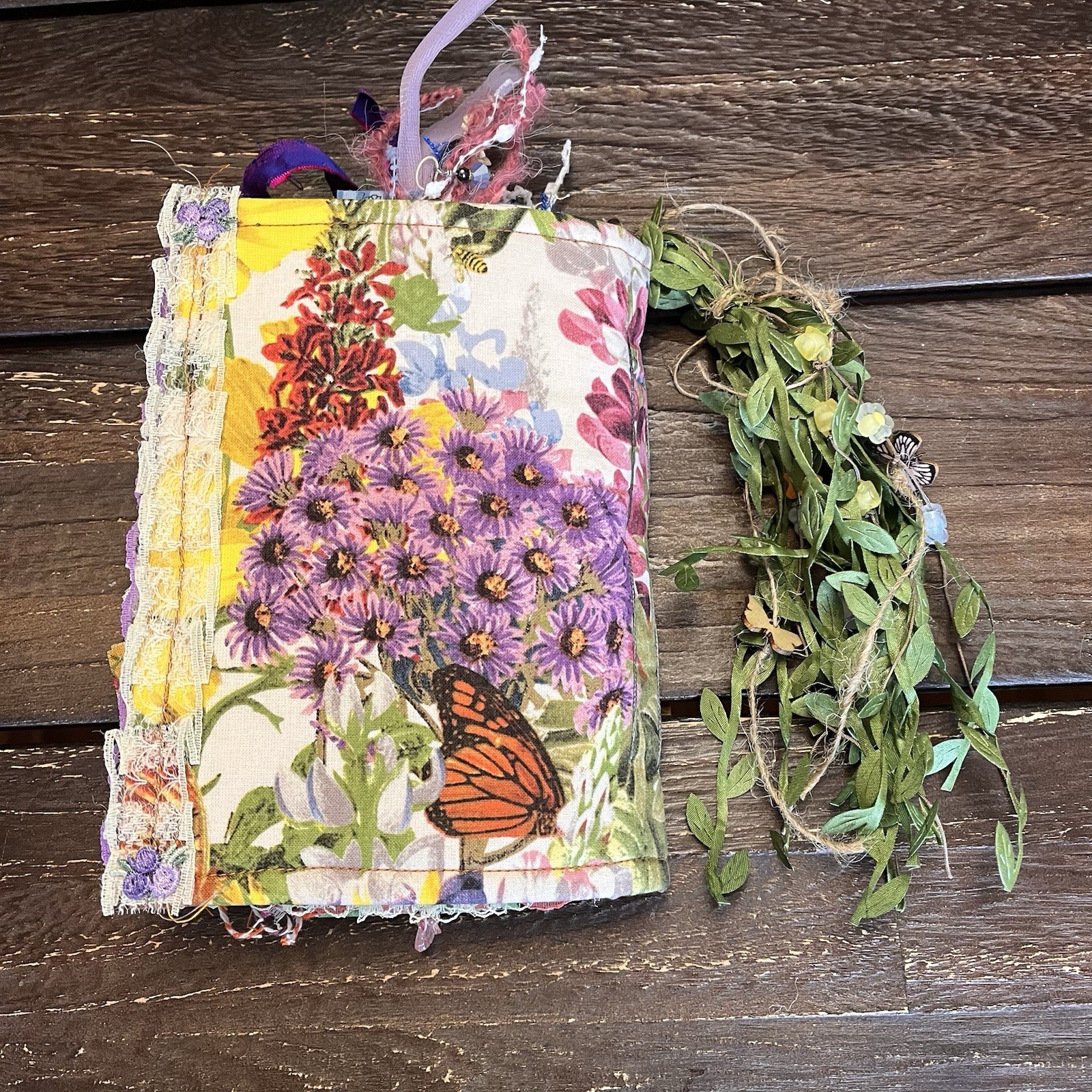 Butterfly Junk Journal Faith Floral Nature Flowers Softcover Decorated 3 Sig