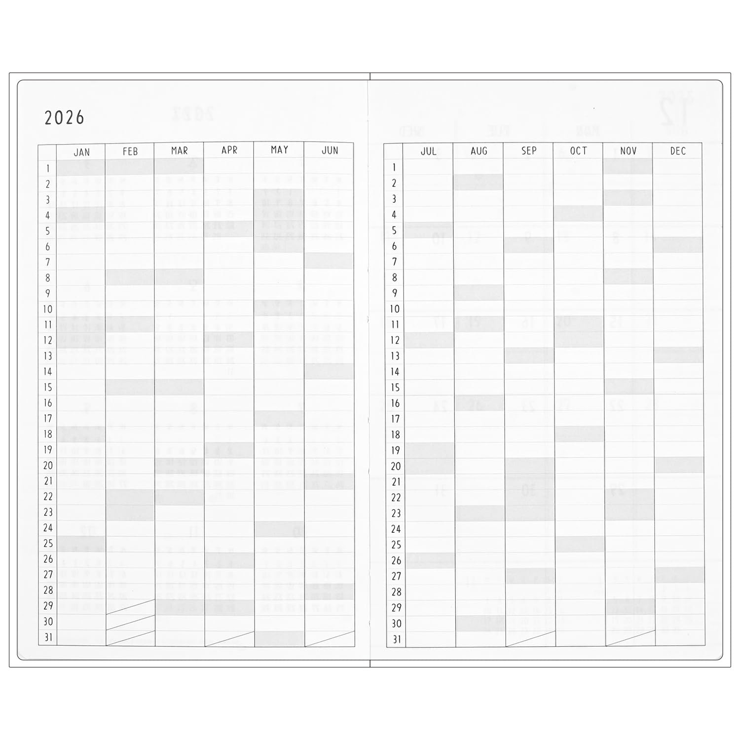 GreetingLife Noritake Planner 2026 B6 Slim Hardcover Deep Green