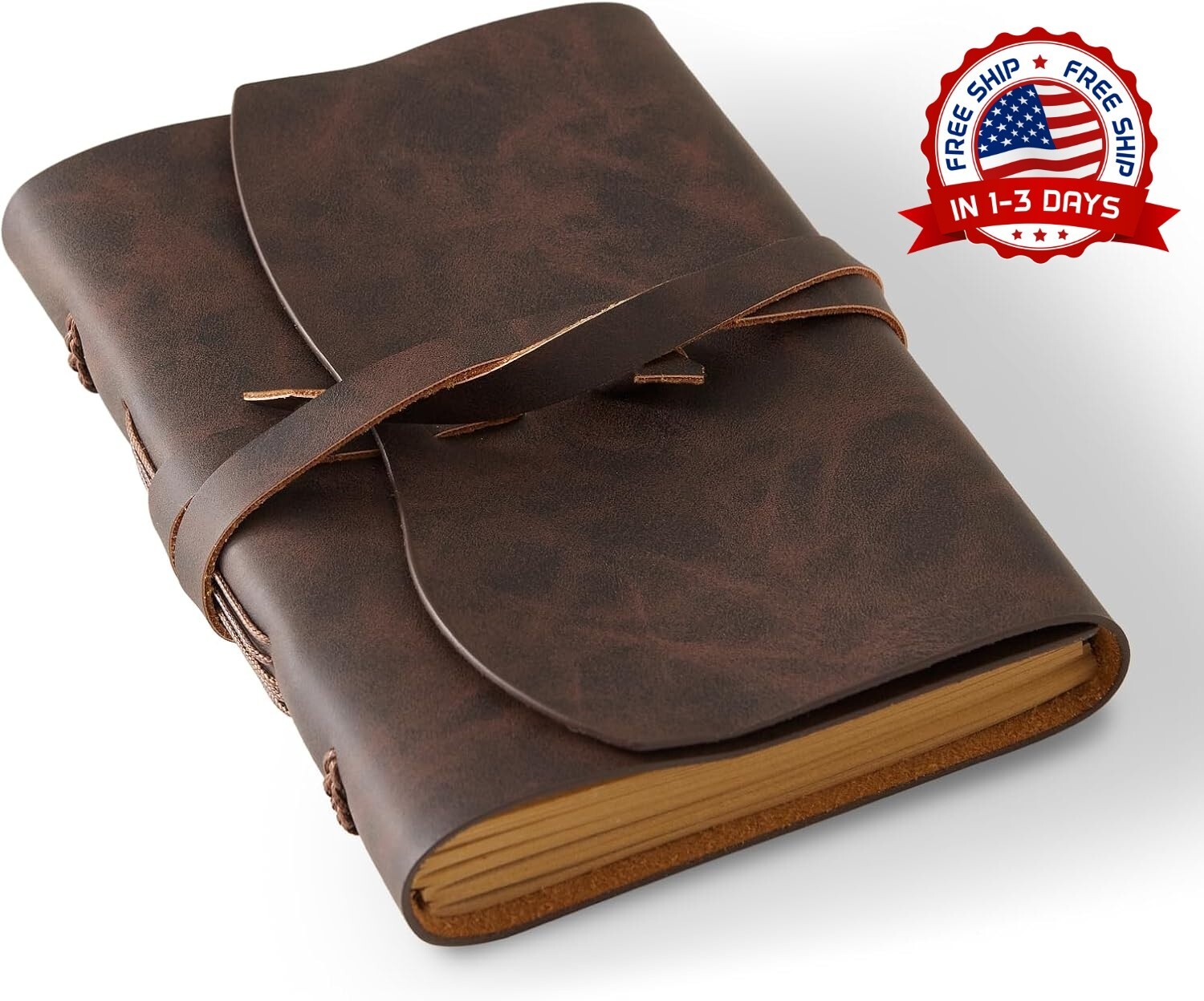 Diario de cuero Diario Cuaderno Planificador para hombres Mujeres 4.8″x6.5″ NEW