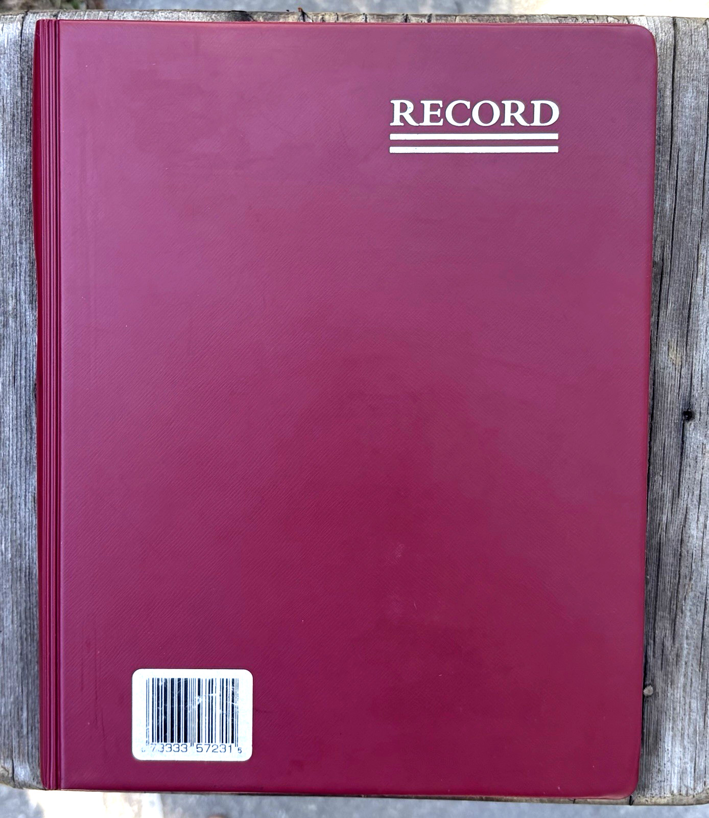 National Brand Red Vinyl Record Journal Book College Ruled Numbered Paper