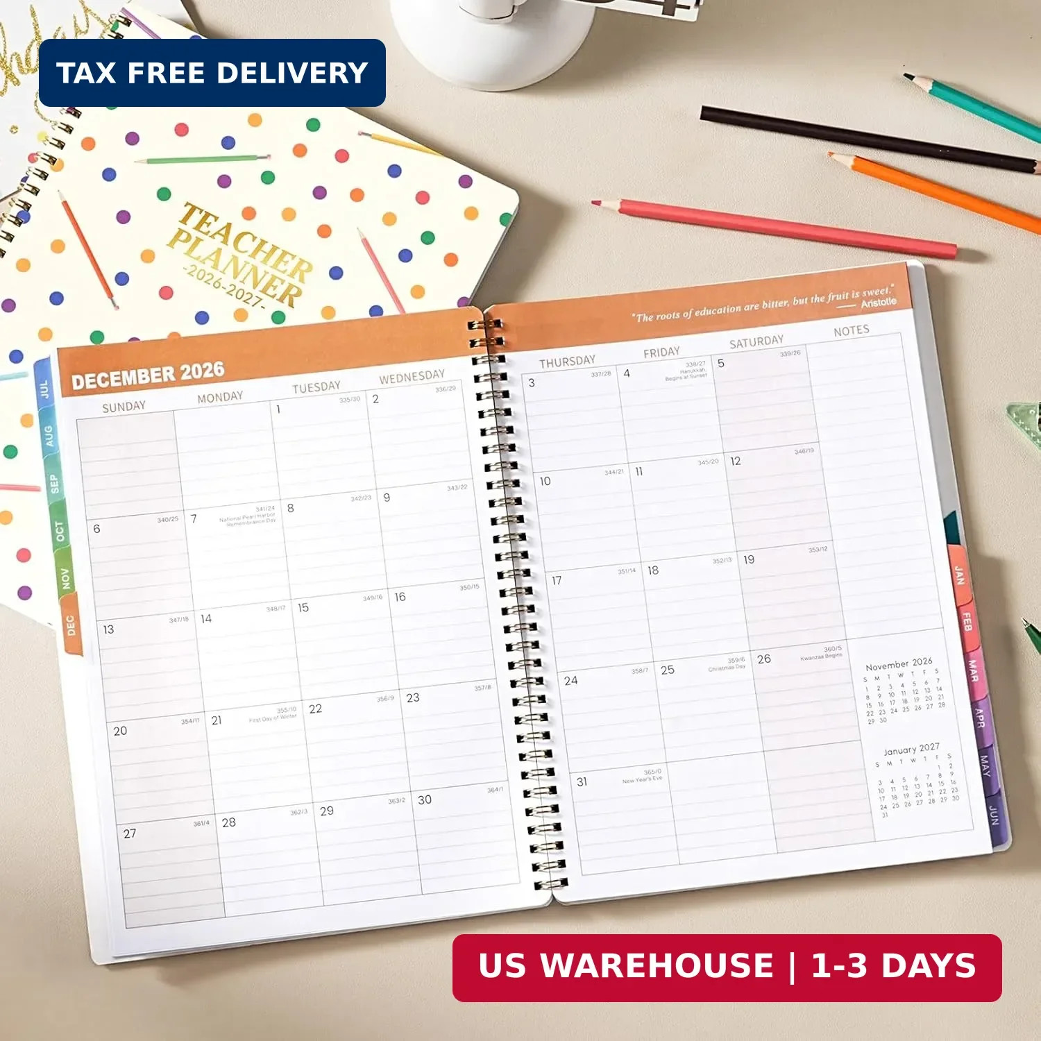 Teacher Planner 2026-2027, JULY 2026 – JUNE 2027, Teacher Planner 2026-2027 Acad