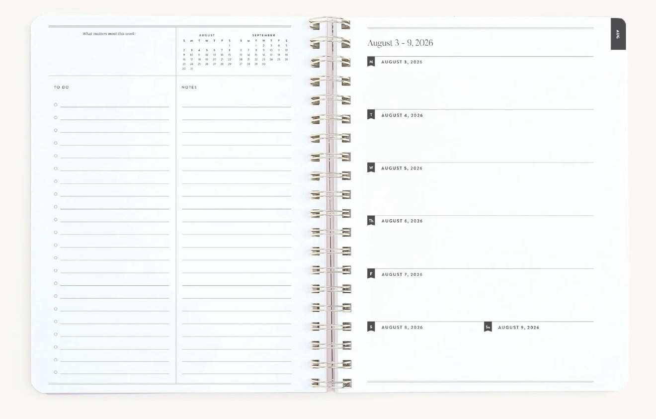 NWT Simplified by Emily Ley 2026-2027 Blue Floral Large Softcover Weekly Planner