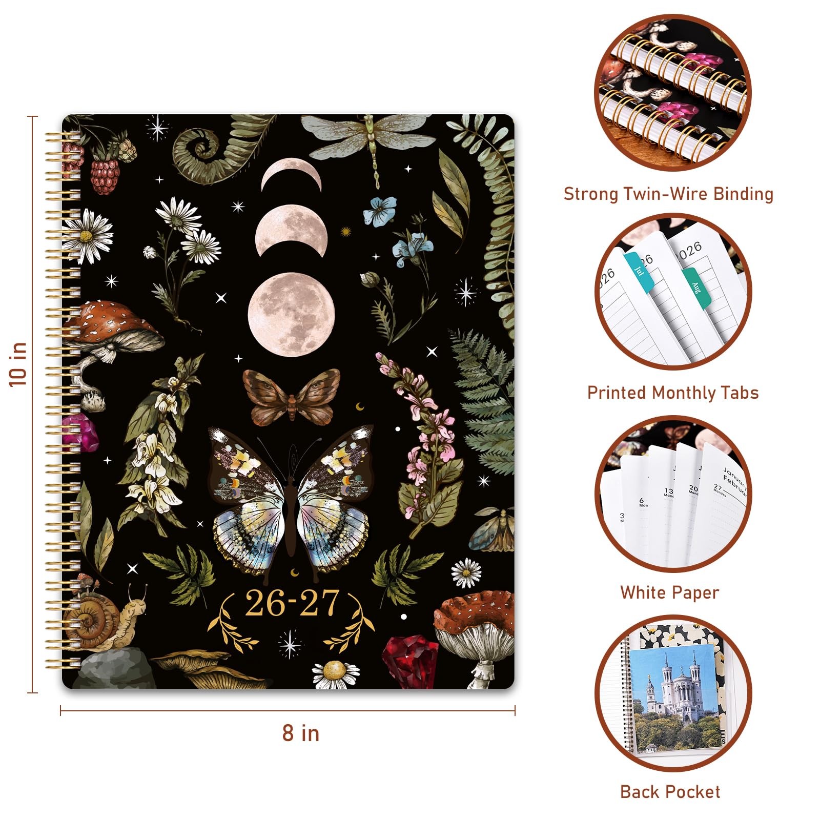 Planner 2026-2027 – Academic from July 2026 – June 8″ x 10″, Black