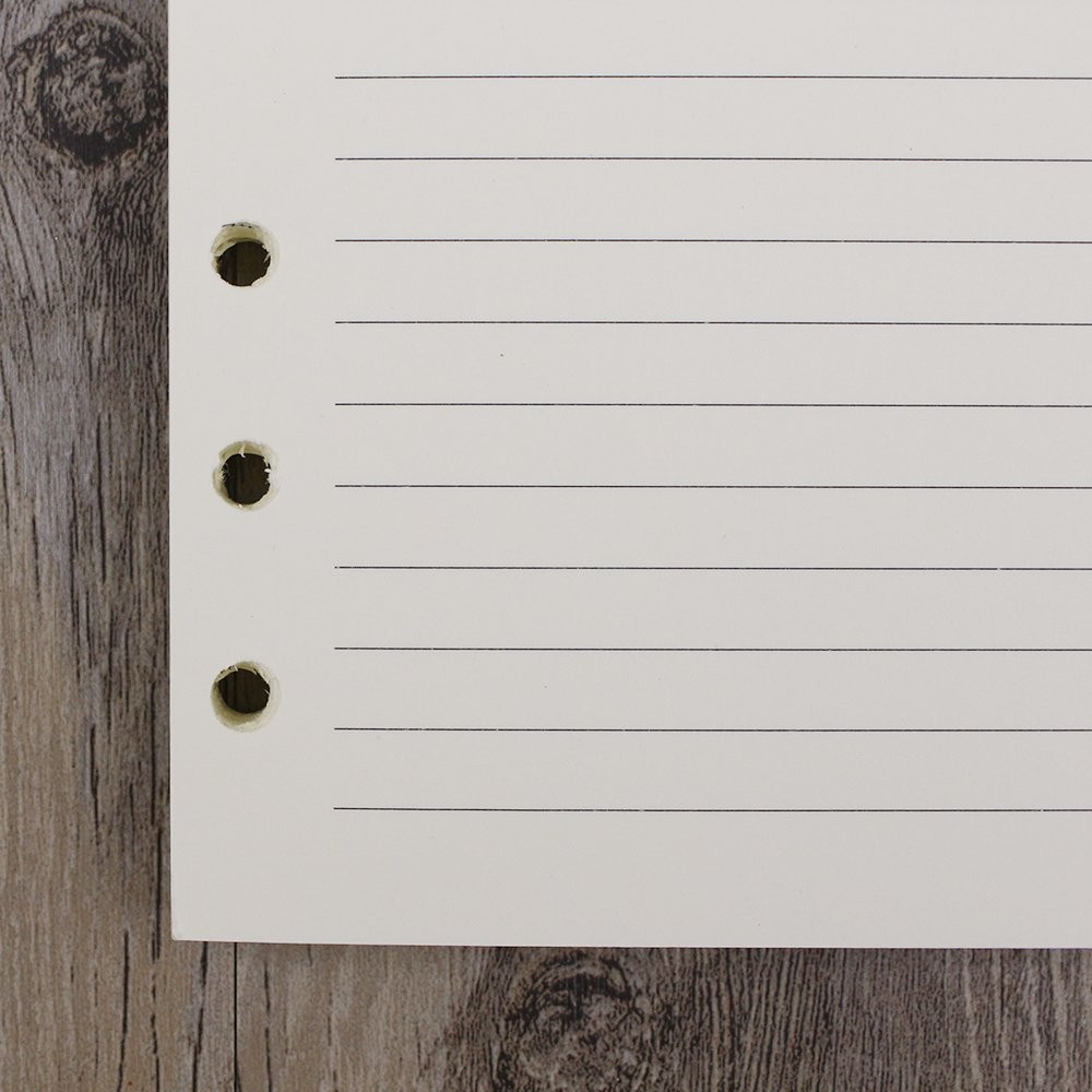 6-Ring A6 Binder/Planner Refill 6 3/4 x 4 1/8 inches, Lined White Paper